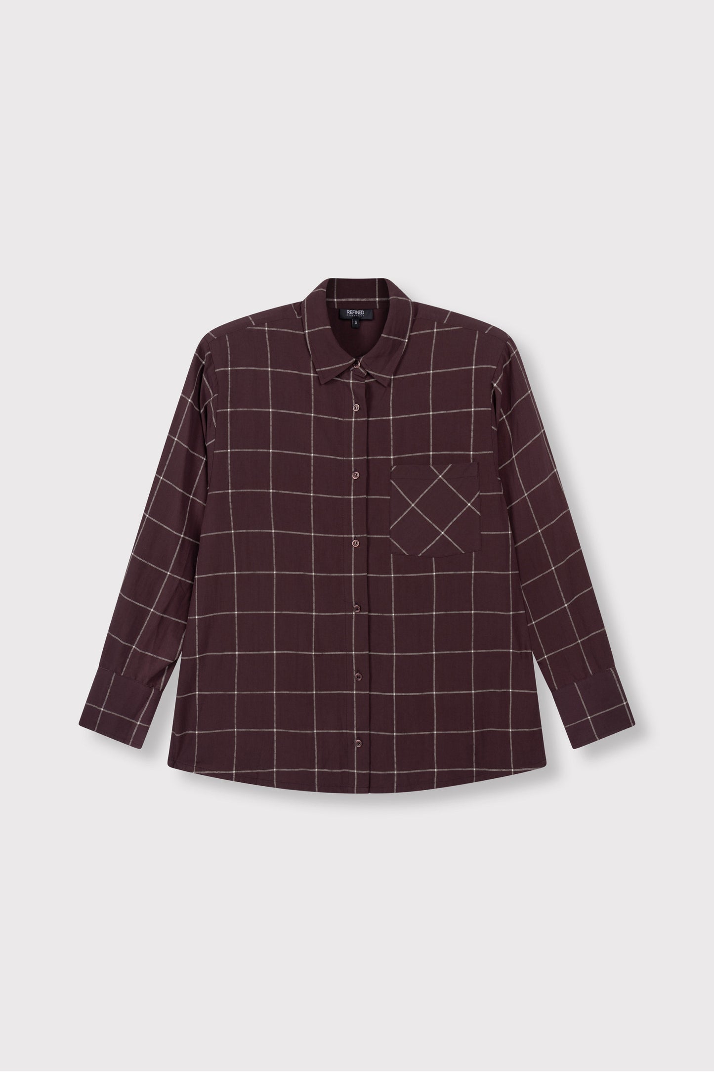 Blouse Naro Check Burgundy voor dames