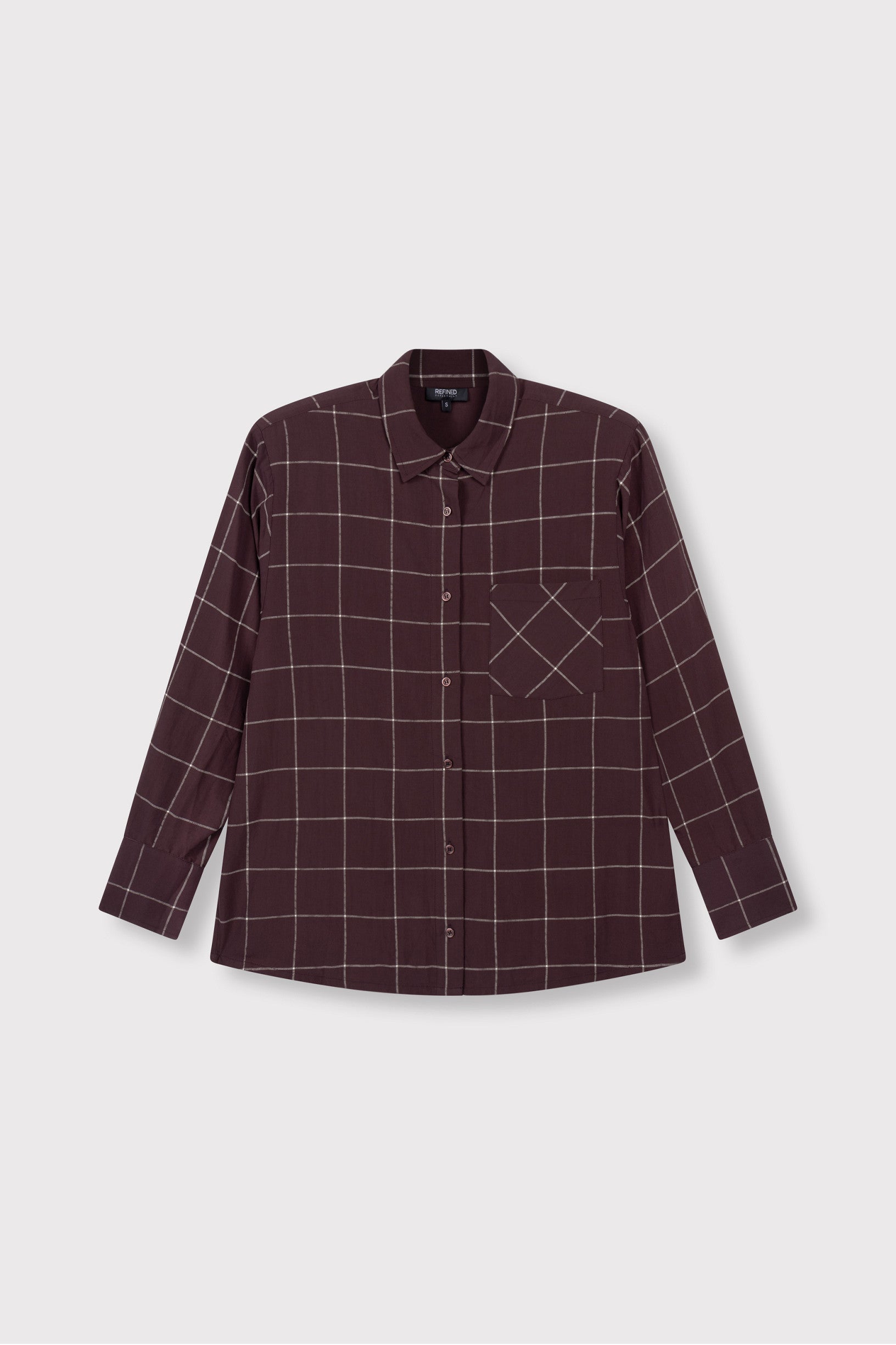 Blouse Naro Check Burgundy voor dames