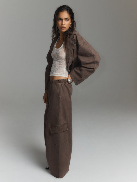 Pants Mila Cargo Brown voor dames