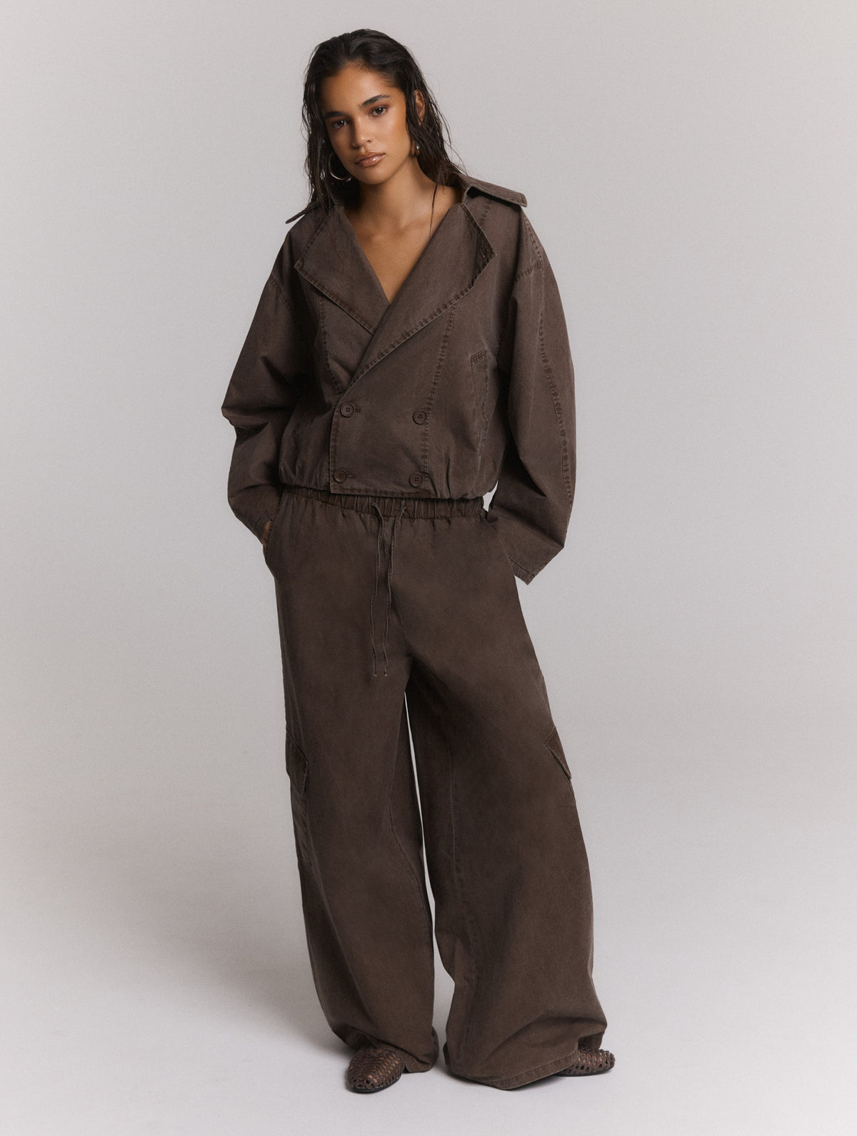 Pants Mila Cargo Brown voor dames