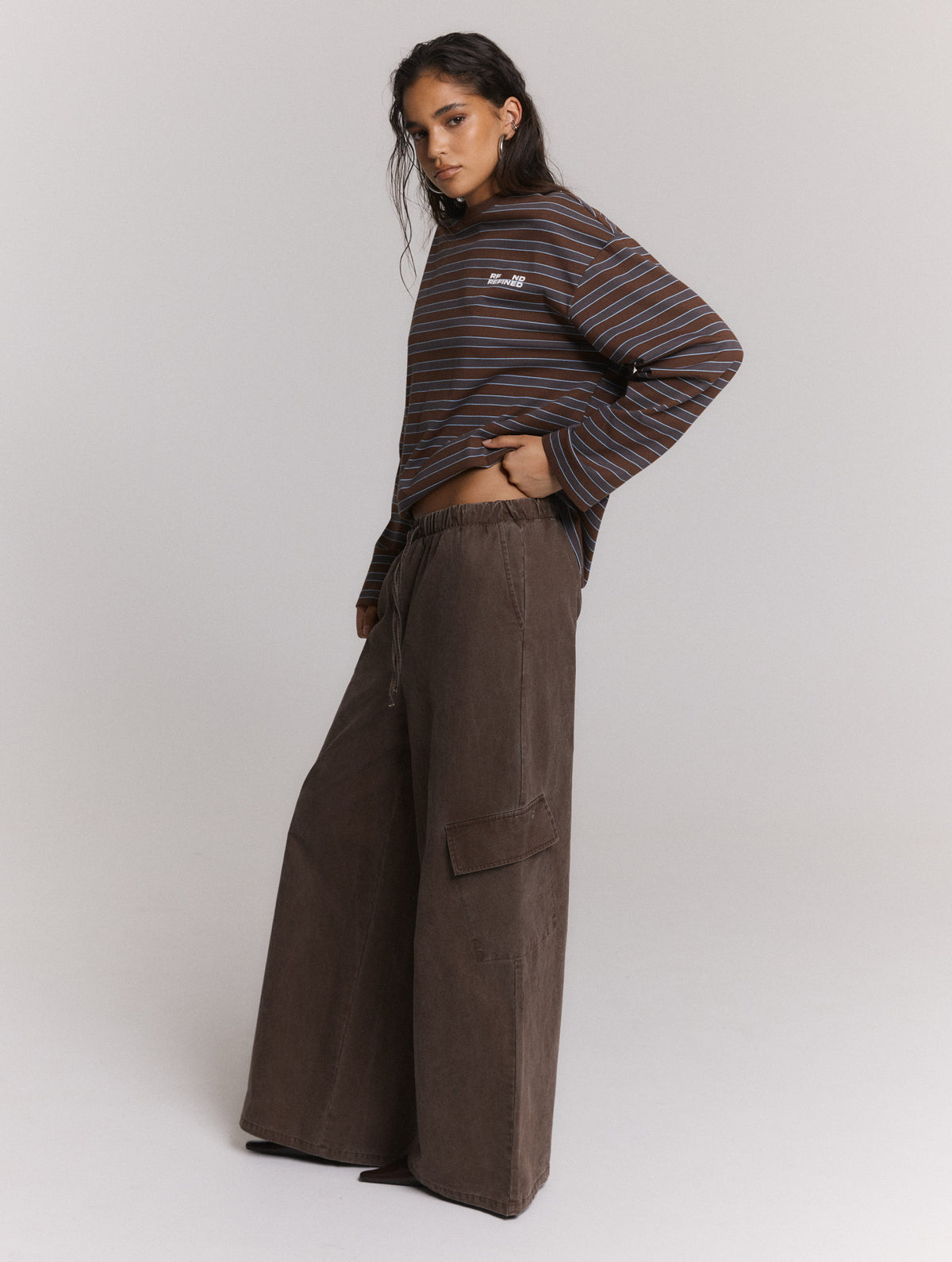 Pants Mila Cargo Brown voor dames