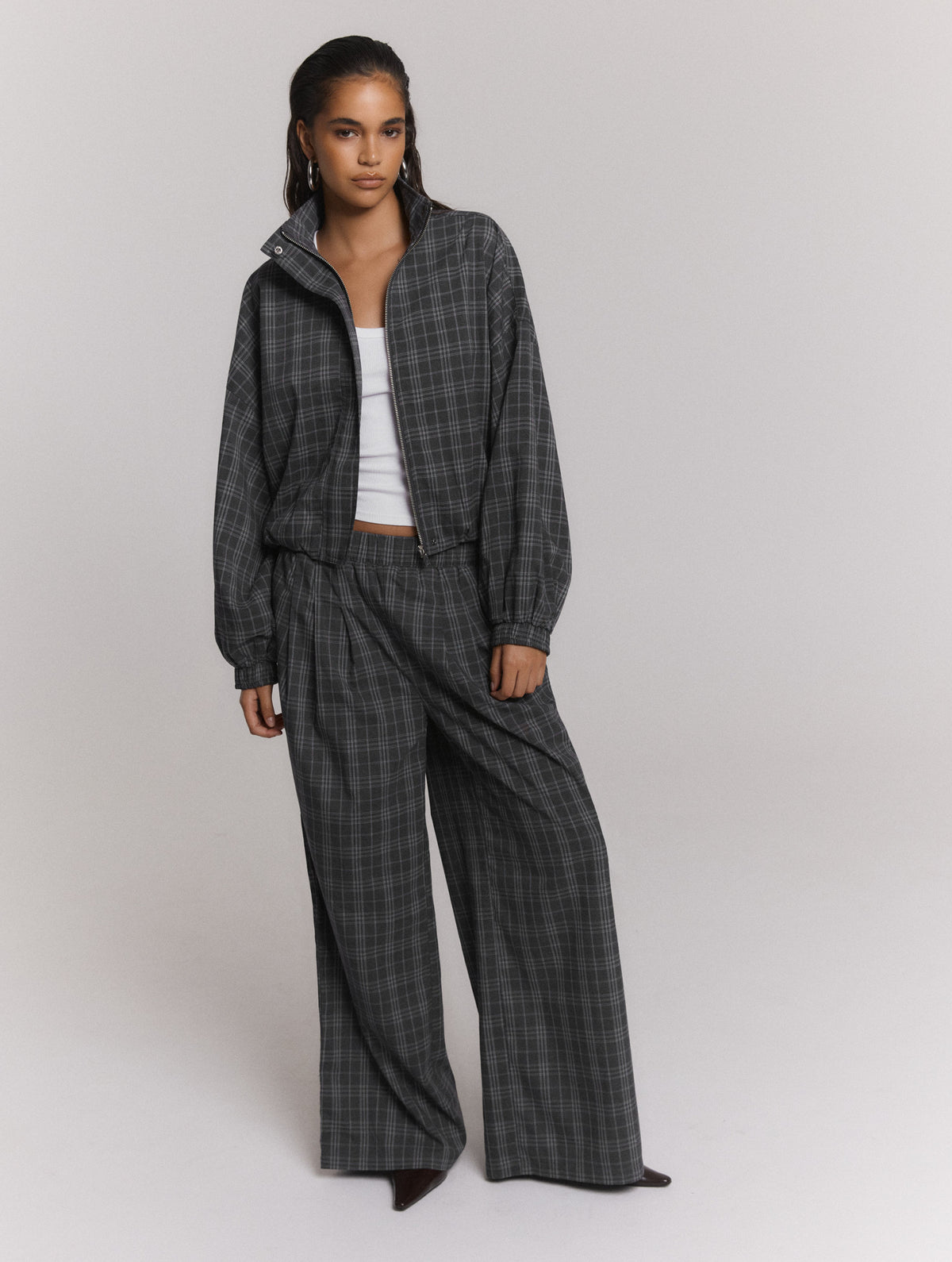 Pants Zoei Check Grey voor dames