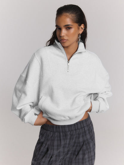 Sweater Bianca Zip Grey voor dames