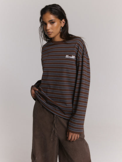 Longsleeve Amelie Stripe Brown voor dames