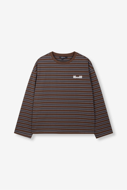 Longsleeve Amelie Stripe Brown voor dames
