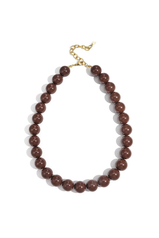 Necklace Beads Short Brown voor dames
